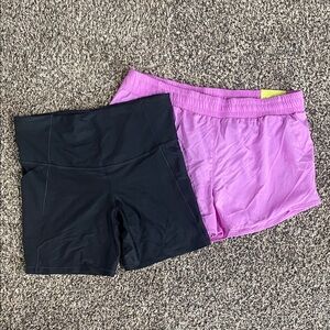 Women's Black and Pink Shorts